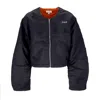 Huf Short Women's Paisley Satin Bomber Jacket Black In Black