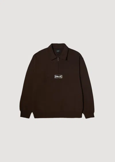 Huf Slate Quarter Zip Fleece In Brown