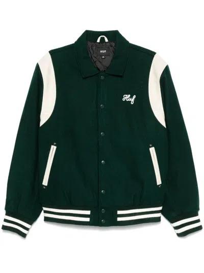Huf College Man Song Varsity Jacket Hunter Green