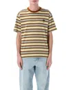 Huf Striped T-shirt In Brown