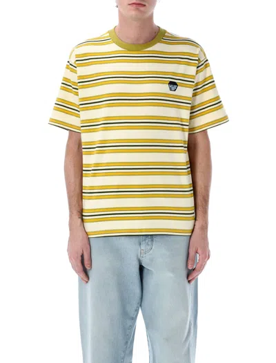 Huf Striped T-shirt In Pale Yellow