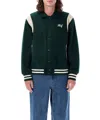 Huf College Man Song Varsity Jacket Hunter Green In Green