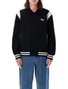 Huf Varsity Bomber Jacket In Black