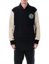 Huf Global Transit Black Wool Varsity Jacket In Black