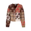Huf Women's Cardigan Nature Patchwork Cardigan Brown In Brown