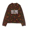Huf Women's Lightweight Turtleneck Sweatshirt Network French Terry Crew In Olive