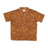 Huf Women's Short Sleeve Shirt Groovy Zip Work Shirt Burnt Orange In Burnt Orange