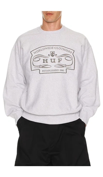 Huf Worldwide Clothiers Crewneck Sweatshirt In White