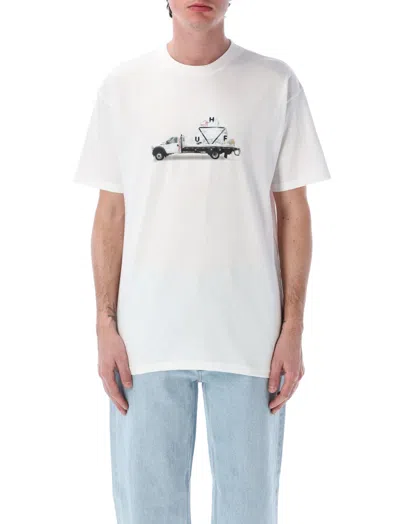 Huf Worldwide White Logo Crewneck T-shirt