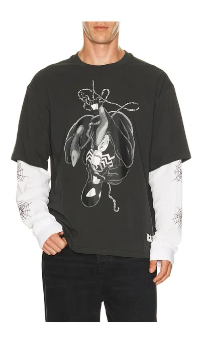 Huf X Spider-man Web Long Sleeve Double Layer Top In Transparent