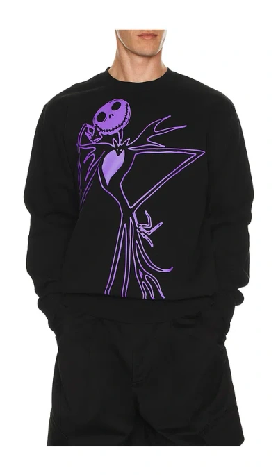 Huf X The Nightmare Before Christmas Jack Skellington Crew Sweatshirt In Black