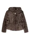 Hugenberg Hooded Zip-up Jacket In Brown