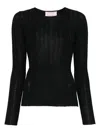 Hugenberg Ribbed Knit Top In Black