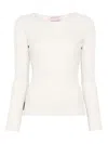 Hugenberg Ribbed Long-sleeve Top In White