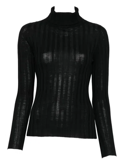 Hugenberg Ribbed Turtleneck Sweater In Black