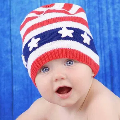 Huggalugs Babies Stars & Stripes Beanie Cap In Red/white/blue