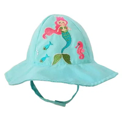 Huggalugs Kids' Baby Girls Mermaid Upf 50+ Sunhat In Aqua In Green