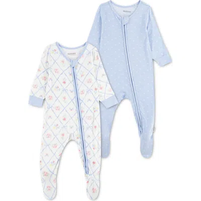 Huggies Babies'  2-pack Stretch Viscose Footies In Blue