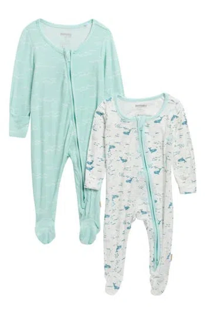 Huggies Babies'  2-pack Stretch Viscose Footies In Green
