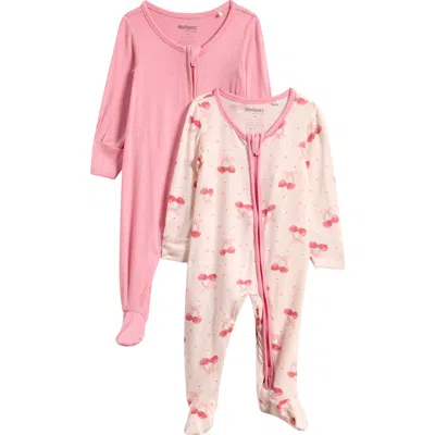 Huggies Babies'  2-pack Stretch Viscose Footies In Pink