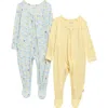 Huggies Babies'  2-pack Stretch Viscose Footies In Yellow