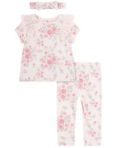 Huggies Kids' 3pc Top, Pant, & Headband Set In Pink