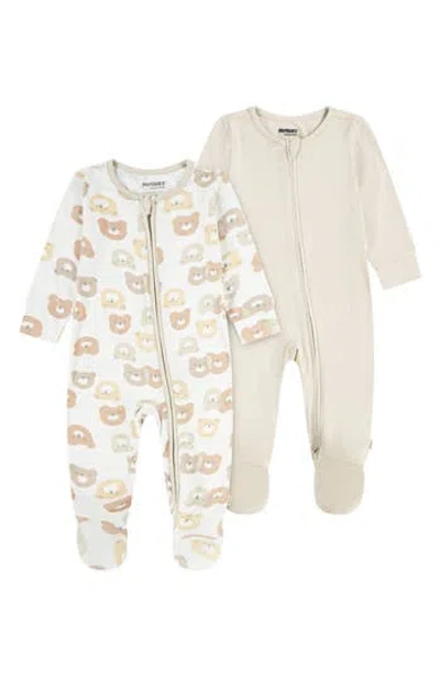 Huggies Babies'  Assorted 2-pack Footies In Brown