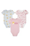 Huggies Babies'  Assorted 3-pack Organic Cotton Bodysuits In Multi