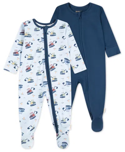 Huggies Baby Boys 2-pack Long Sleeve Footed Coverall In Blue