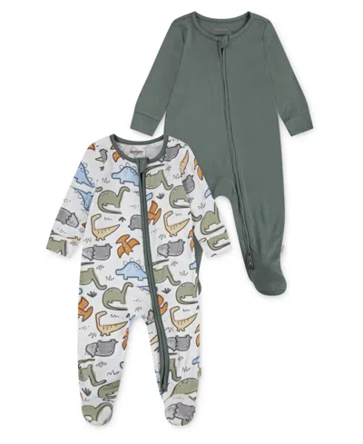 Huggies Baby Boys 2-pack Long Sleeve Footed Coverall In Green