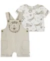 Huggies Baby Boys 2-pc. Printed Tee & Shortalls Set In Beige