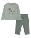 Huggies Baby Boys 2-piece Long-sleeve T-shirt And Pants Set In Green