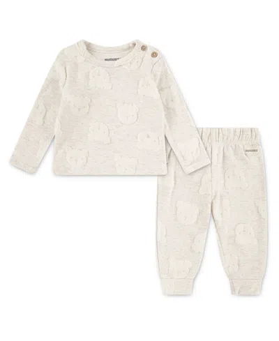 Huggies Baby Boys 2-piece Teddy Detail Top And Pants Set In White