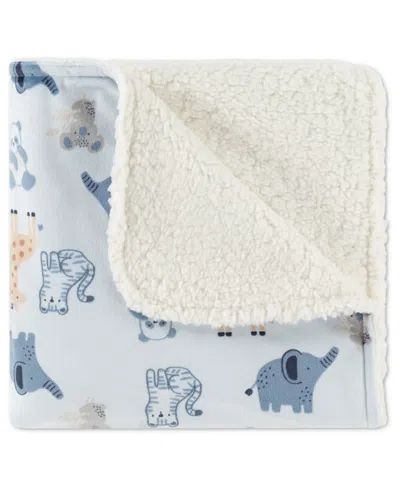 Huggies Baby Boys' Allover Animal Graphic Printed Blanket In Blue