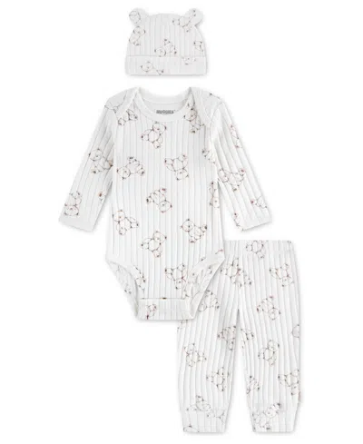 Huggies Baby Boys' And Baby Girls' Babywear Long-sleeve Bodysuit, Pants And Hat, 3-piece Set In Multi