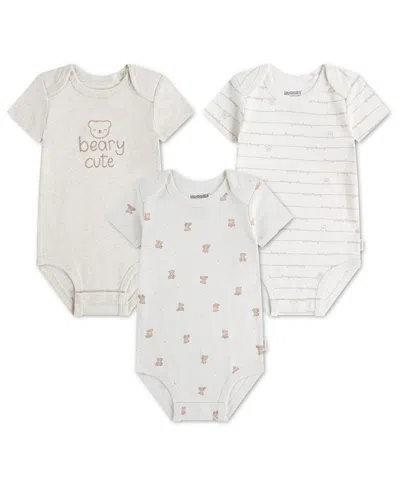 Huggies Baby Boys' And Baby Girls' Babywear Short-sleeve Bodysuits, 3-pack In White