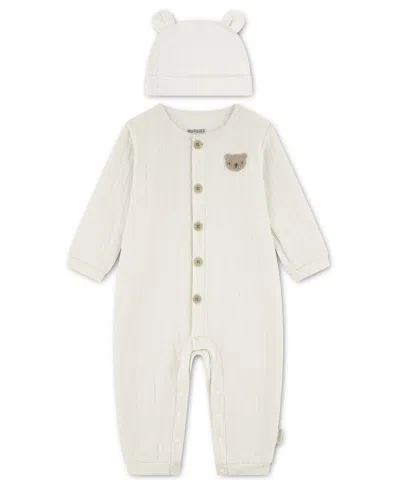 Huggies Baby Boys 'and Baby Girls' Crewneck Coverall And Beanie, 2-piece Set In White