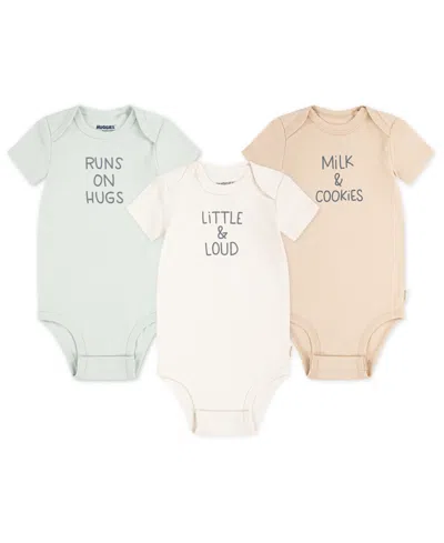 Huggies Baby Boys And Girls 3-piece Short Sleeves Bodysuit Set In Neutral