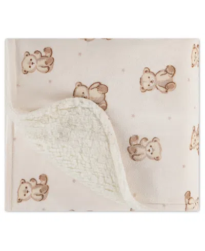 Huggies Baby Boys' And Girls' Allover Bear Graphic Print Blanket In White