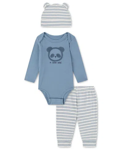 Huggies Baby Boys' Babywear Long-sleeve Bodysuit, Pants And Hat, 3-piece Set In Multi