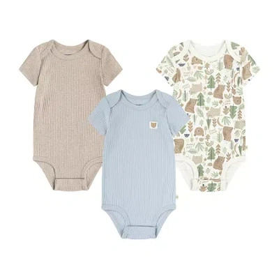Huggies Baby Boys Crew Neck Short Sleeve Rib 3-pc. Bodysuit In Multi