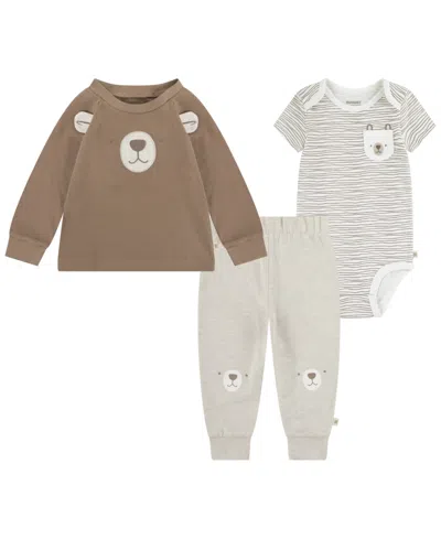 Huggies Baby Boys Crew Tee, Bodysuit And Pants, 3-piece Set In  Tan Heather