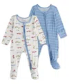 Huggies Baby Boys' Crewneck Coverall, 2-pack Set In Blue