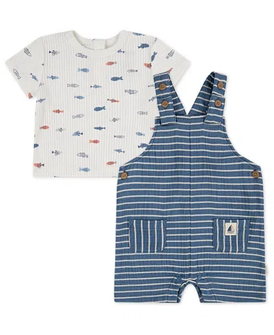 Huggies Baby Boys' Crewneck T-shirt And Shortall, 2-piece Set In Blue