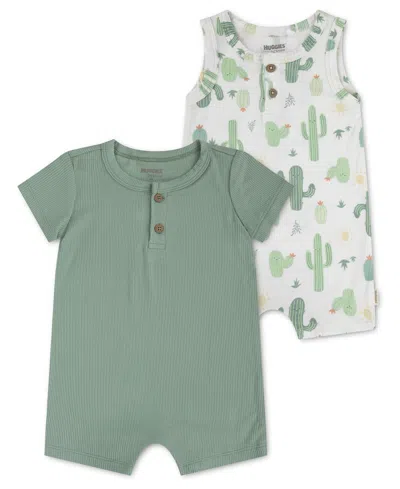 Huggies Baby Boys' Henley Neck Romper, 2-pack In Multi