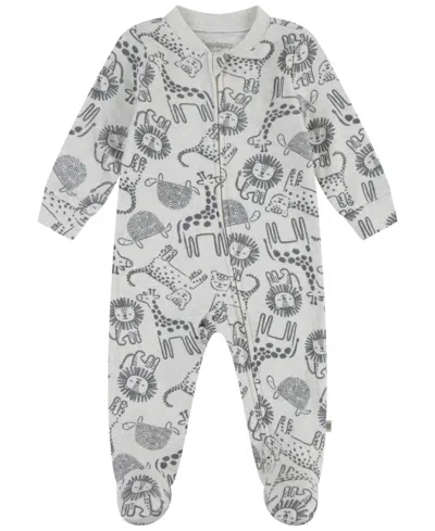 Huggies Baby Boys Printed Full-zip Footed Long-sleeve Coverall In Gray
