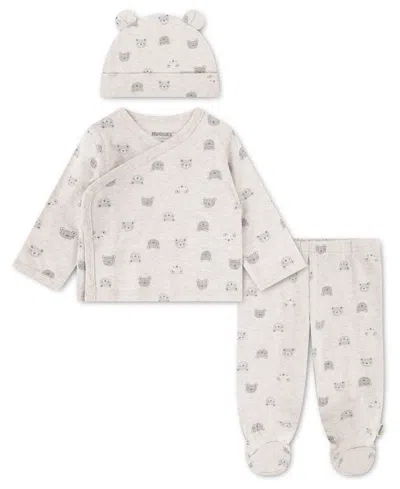 Huggies Baby Boys' Printed Top, Footed Pants And Hat, 3-piece Set In Neutral
