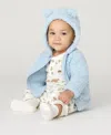 Huggies Baby Boys Sherpa Jacket, Bodysuit And Pants 3-piece Set In Blue