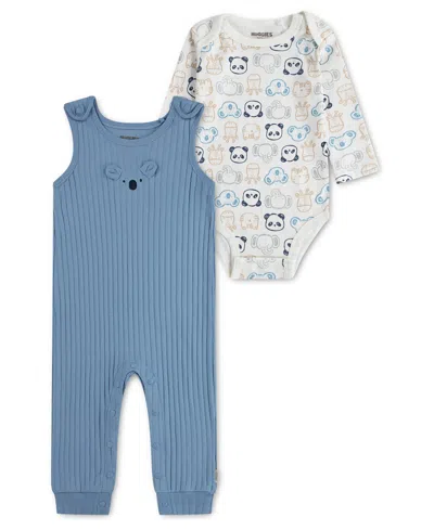 Huggies Baby Boys' Sleeveless Overalls And Long-sleeve Bodysuit, 2-piece Set In Blue