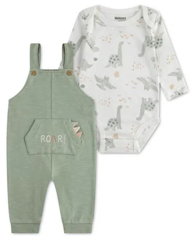 Huggies Baby Boys' Sleeveless Overalls And Long-sleeve Bodysuit, 2-piece Set In Multi